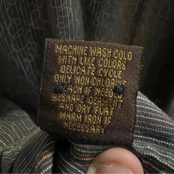 Road striped and textured multicolored button down shirt w/pocket size XL - Picture 7 of 9